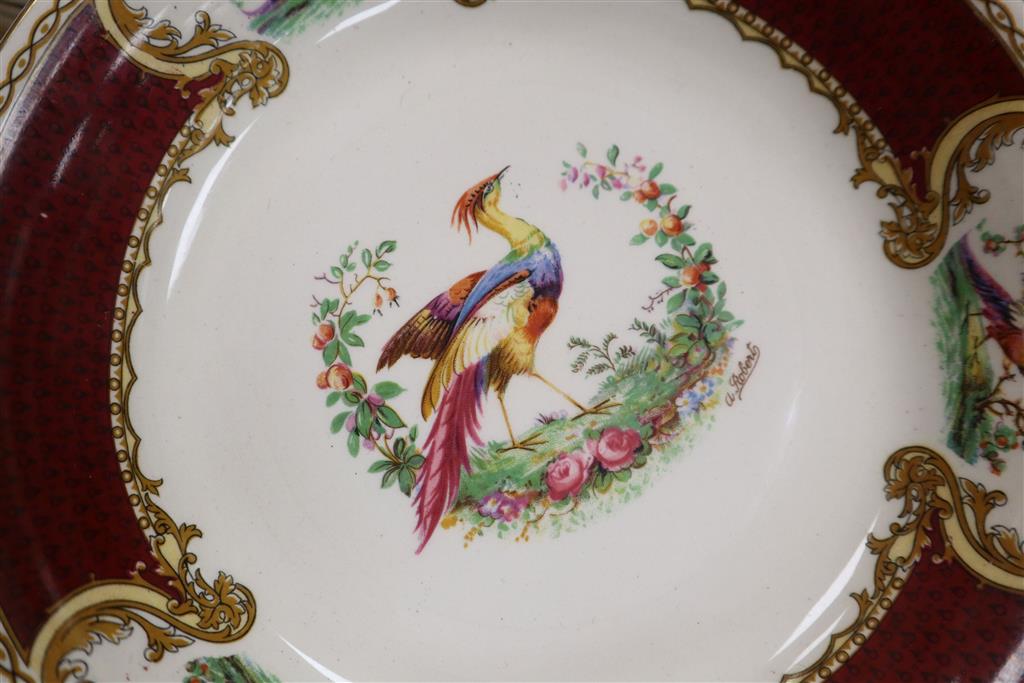 A Myott Chelsea Birds part dinner service (99 pieces)